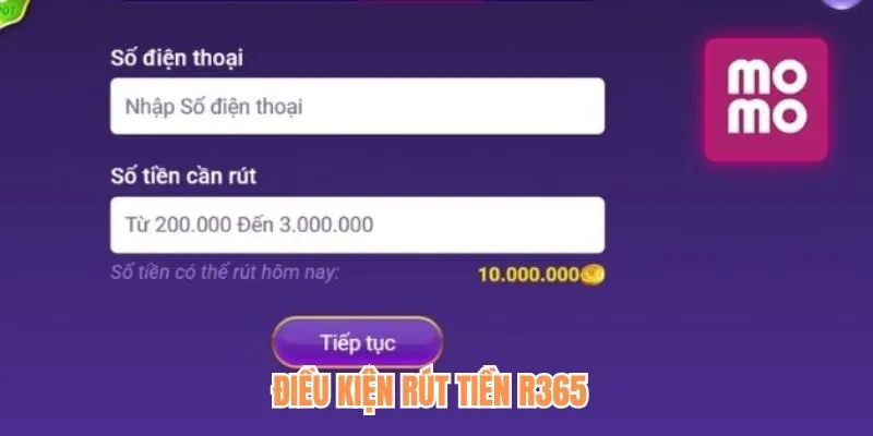 Điều kiện cần đáp ứng để rút tiền tại cổng game R365