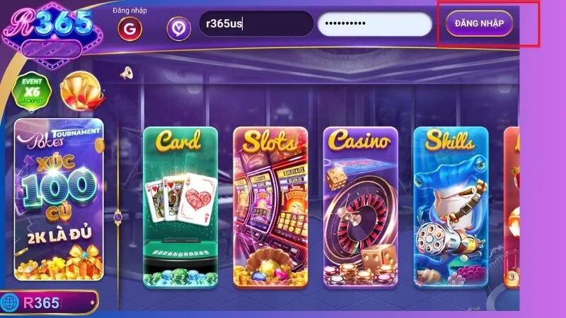 Đăng nhập R365 trải nghiệm kho game hấp dẫn